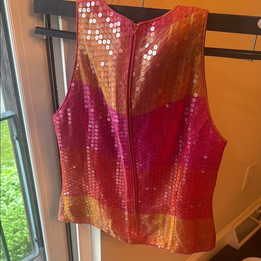 Chetta B Red Sequin Tank Top - Picture 5 of 6